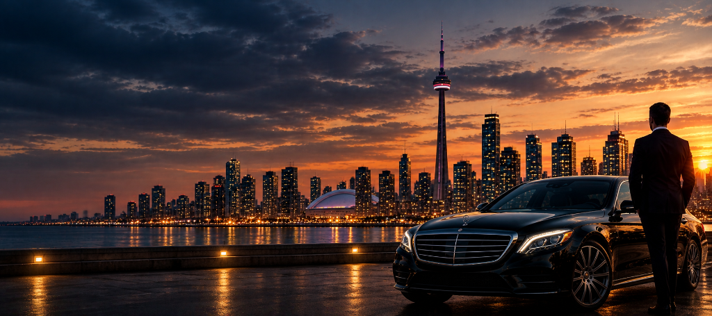Luxoro Chauffeur with Luxury Vehicle and Toronto Skyline